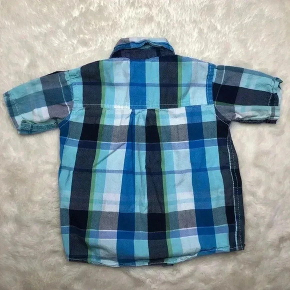 Izod Blue Plaid Button Up  Shirt Size 3T - Picture 9 of 16